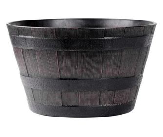 Dekoratív virágcserép, kerek, fa modell, teak, 38x28 cm