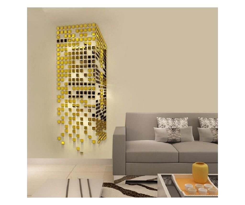 Square Design Mirror Set - Decorative Acrylic Mirrors 4x4 cm, 100 pcs
