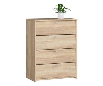 Шкаф за съхранение на обувки, обущар, ламинирана дъска, 4 чекмеджета, дъб, 60х33х80 см