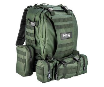 Ghiozdan/rucsac turistic, 4 in 1, model Survival, verde inchis, NEO
