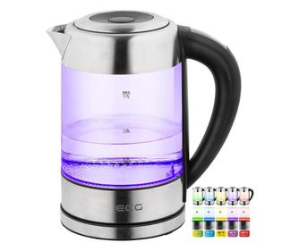 Кана за вода ECG RK 1777 Colore, 1850-2200W, 1,7л, Сив/Черен - Код G5052