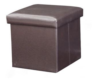 Összecsukható puff műbőr barna 40x40x37 cm