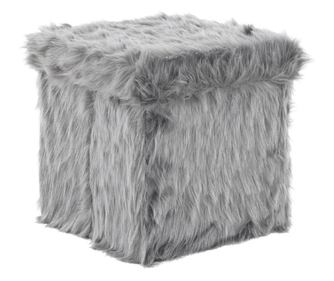 Siva stolica od umjetnog krzna, vasav, 37.5x38x37.5 cm
