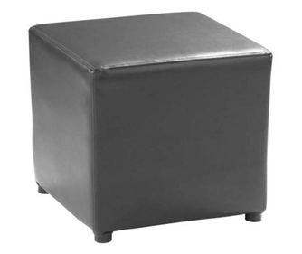 Fekete műbőr puff Niki 36x36x36 cm
