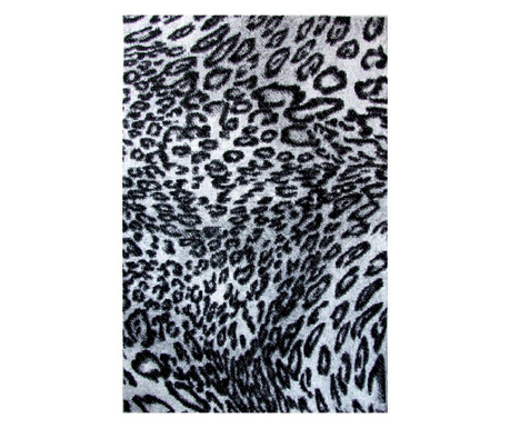 Covor modern, kolibri leopard 11066, alb / negru, 2300 gr/mp  120x170 cm