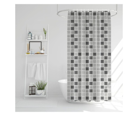 Zuhanyfüggöny - négyzet mintás - 180 x 180 cm