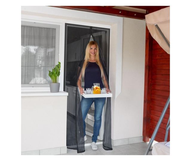 Öntapadós szúnyogháló ajtóra 100x210cm fekete
