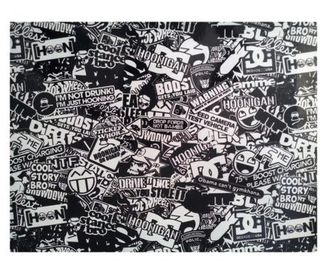 Avto nalepka Boom črno-bela tiskana, 2 m x 1,37 m
