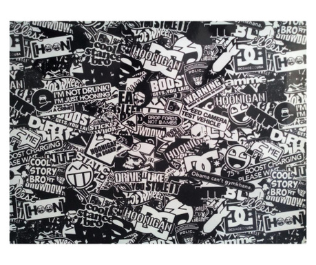 Autocolant sticker boom negru-alb imprimat  100x137 cm