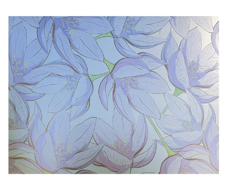 Folie pentru geam decorativa flori bleu