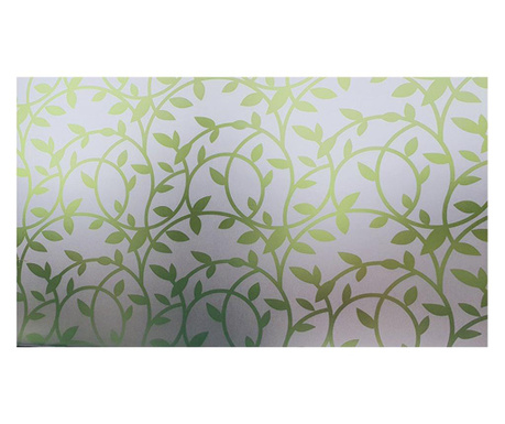 Folie pentru geam decorativa frunze stilizate verzi  100x600 cm