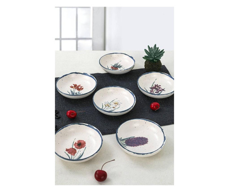 Set 6 farfurii pentru desert Ceramic, Modern, ceramica, multicolor, 13x13x1 cm