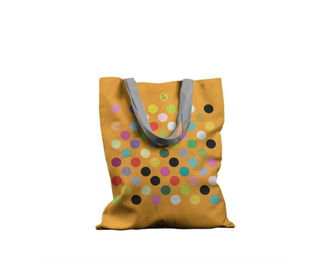 Geanta Handmade Tote Basic, Buline Colorate, Multicolor, 43x37 cm Mulewear 2022 Abstract Collection