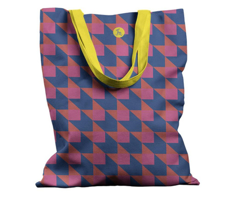 Geanta Handmade Tote Basic, Cubism, Multicolor, 43x37 cm Mulewear 2022 Abstract Collection