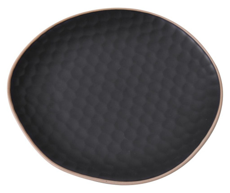 Farfurie ceramica, negru, 22 cm
