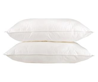 Set 2 perne umplute cu puf si pana gasca alb 40x40 cm