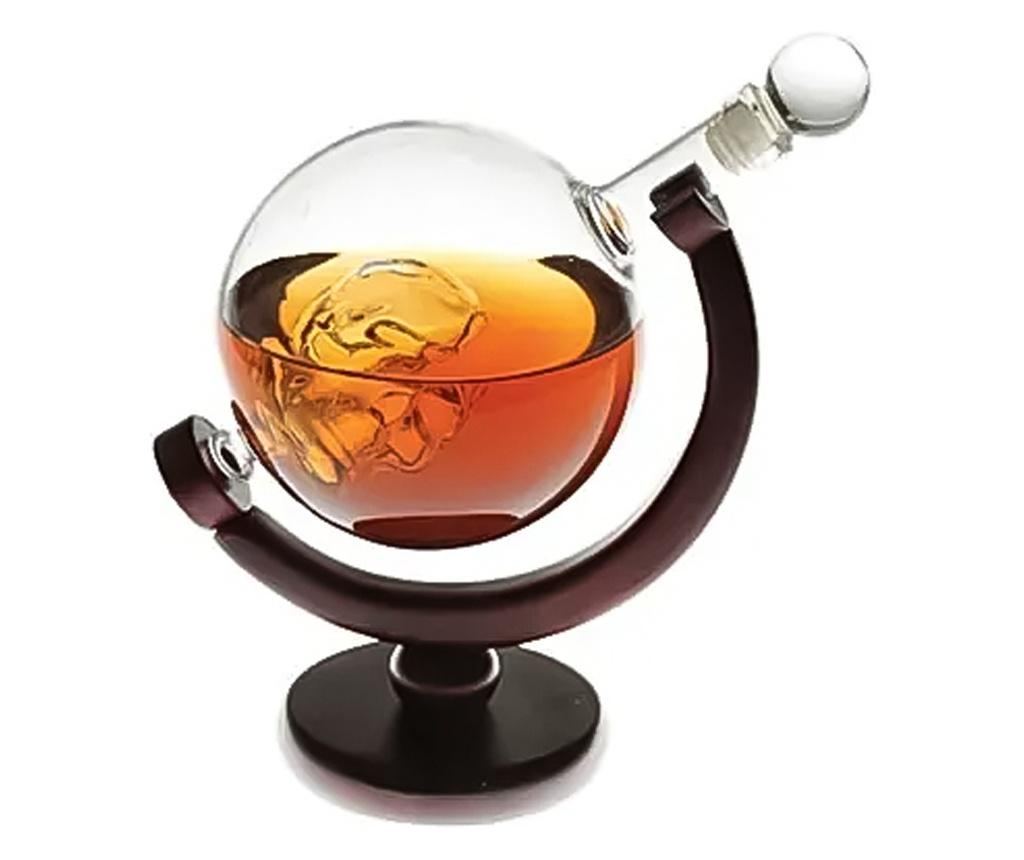 Set decantor skull power, design cu craniu, suport din lemn, materiale de calitate, 850 ml - 4