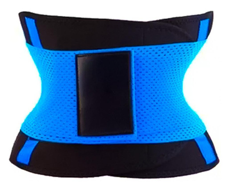 Centura de slabit caliente belt, din neotex, usor de purtat, eficienta, adaptare graduala cu scai, masura XXL, albastru/negru, d