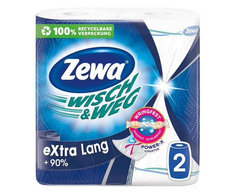 Role bucatarie Zewa Wisch&Weg Original Extra Lang, 2 straturi, 2 x 86