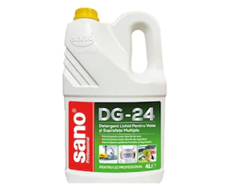 Detergent Lichid Pentru Vase si Suprafete Multiple ,Sano Professional DG-24 ,4 L