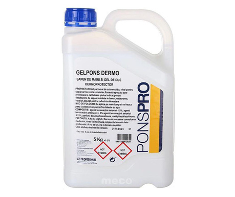 Sapun-gel lichid, PONS, Gelpons Dermoprotector, hidratant, 5 L