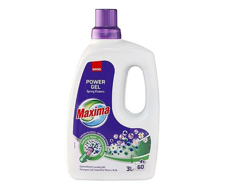 Detergent gel concentrat pentru rufe Sano Maxima Power Gel Spring Flowers 60 spalari 3l