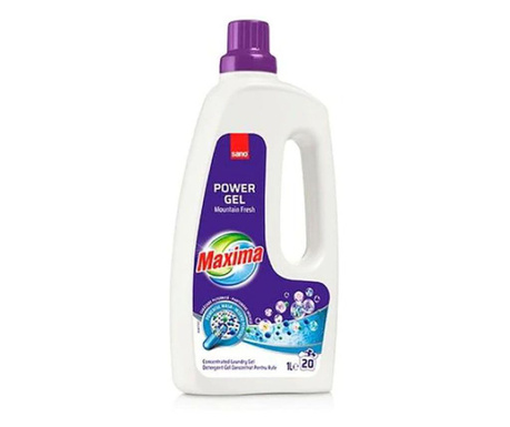 Detergent gel concentrat pentru rufe Sano Maxima Power Gel Mountain Fresh 20 spalari 1l