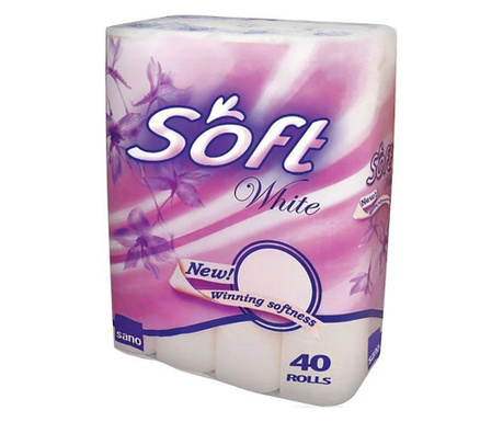 Hartie igienica Sano Soft White, 2 straturi, 40 role