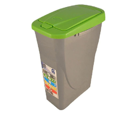 Cos gunoi Eco bin 25 litri verde Casa Plastor L 36 cm x l 21,5 cm x h 51 cm