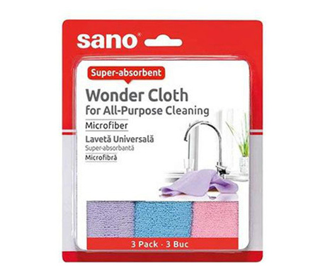 Laveta microfibra Sano Wonder , 3 buc / set
