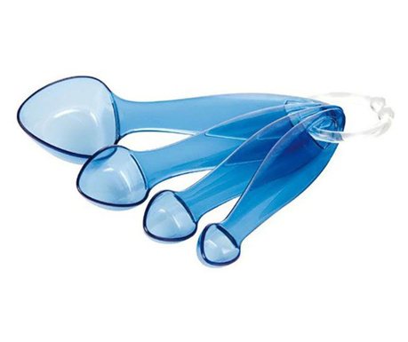 Lingurite din plastic pentru masurat Tescoma Presto, 4 dimensiuni, Albastru