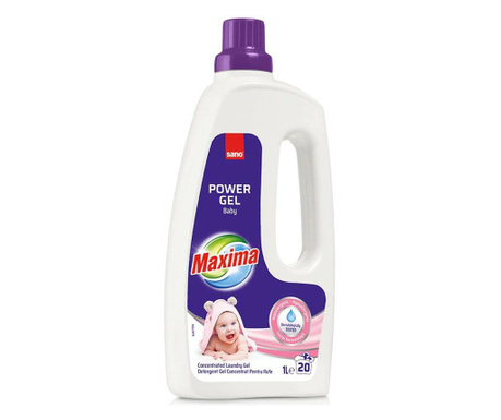 Detergent gel concentrat pentru rufe Sano Maxima Power Gel Baby,20 spalari, 1 l