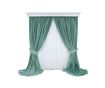 Set od 2 baršunaste zavjese, mint zelene, s trakom, poluprozirne, 250x250 cm
