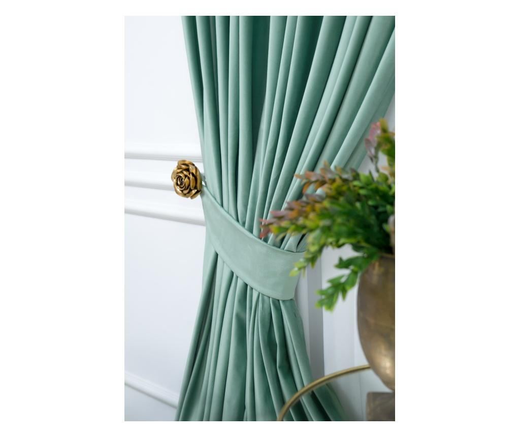 Set od 2 zavjese od menta zelenog baršuna, plisirane, poluzatamnjene, 140x250 cm - 5