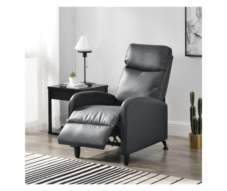 Relax fotel tv fotel kárpitozott fotel dönthető háttámlával fekvőfotel műbőr szürke [en.casa]
