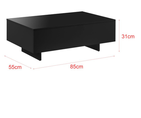 Dohányzóasztal braunschweig 85 x 55 x 31 cm fekete [en.casa]