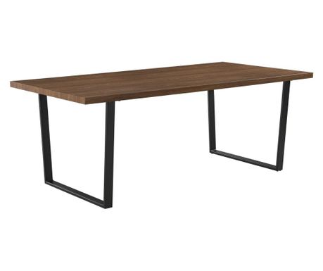 Étkezőasztal skurup 200 x 100 x 76 cm fa-hatású sötét árnyalat [en.casa]