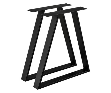 [en.casa] asztalláb 2-es szettben, korlattal,fekete,70x10x72 cm