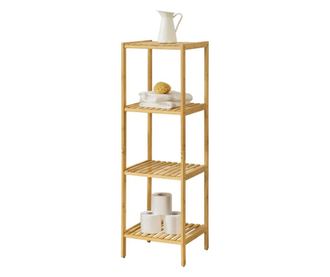 Bambusz háztartási polc 4 tárolófelülettel 110 cm lierne natúr [en.casa]