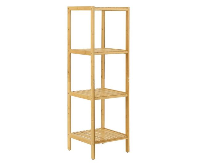 Bambusz háztartási polc 4 tárolófelülettel 110 cm lierne natúr [en.casa]