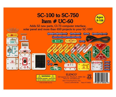 Készletfrissítés Snap Circuits-UC60 (SC100/SC110 az SC760-hoz)