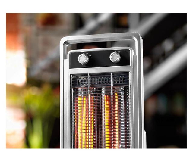 Инфрачервен радиатор Olimpia Splendid, Solaria Carbon 99610, 2 степени на отопление, С халоген, Осцилация, 1200 W, Защита от пре