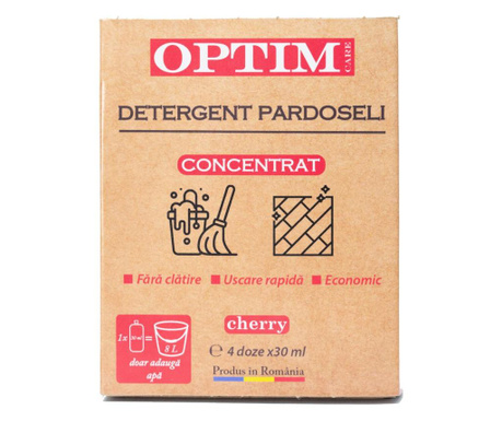 Optim Care detergent concentrat pentru pardoseli, cherry 4 x 30 ml  115X90 cm