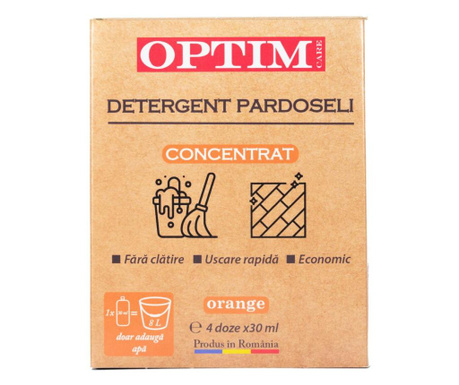 Optim Care detergent concentrat pentru pardoseli, orange 4 x 30 ml  115X90 cm
