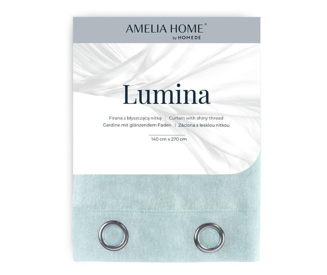 Draperie Ameliahome, Lumina, poliester, 140x270 cm, verde menta