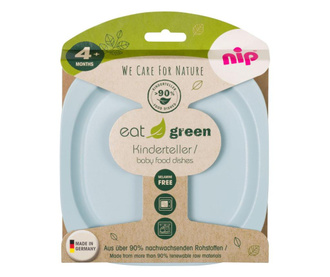 2 darabos készlet Eat Green nyújtott tányérok gyermekételekhez, bioműanyag, mosogatógépben mosható, 4+ hónapos, nip 37068