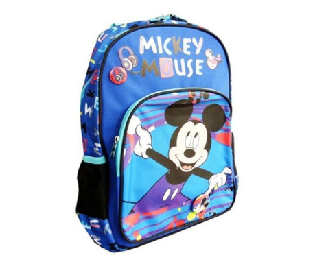 Ергономична ученическа чанта, момчета 0-1 клас, Мики Маус, синя-многоцветна, Pigna, MKRS1942-1