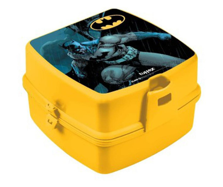 Детска кутия за сандвичи, Батман, жълта пластмаса, 15x14x9 см, TuffexMCT 50950