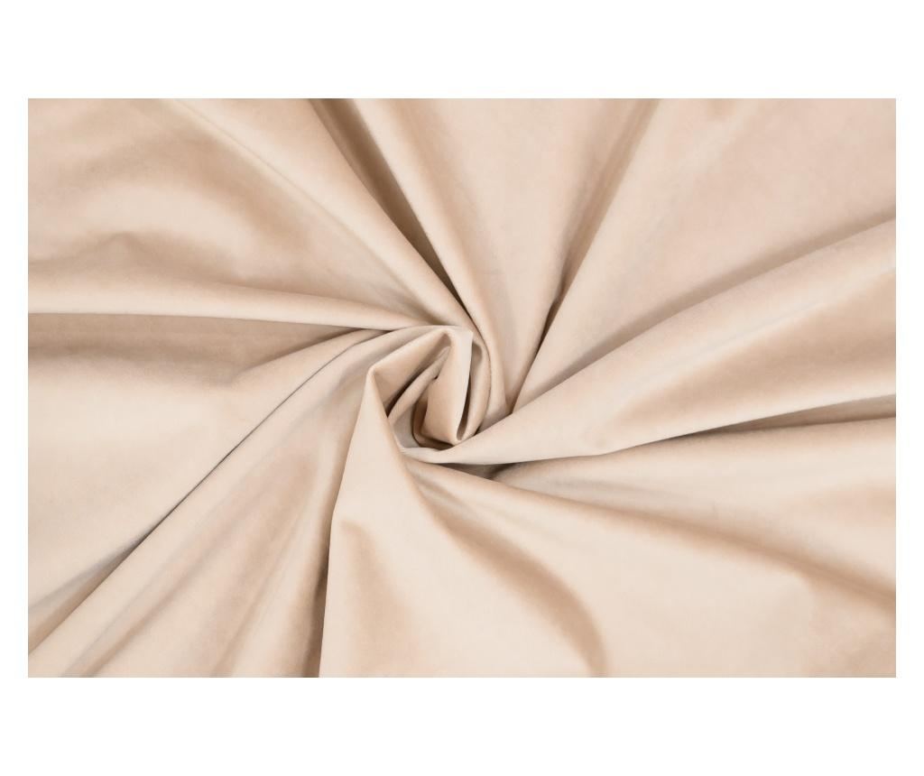 Set od 2 baršunastih zavjesa, bež boje, s trakom, poluprozirne, 140x250 cm - 5