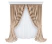 Set de 2 draperii din catifea, bej nude, cu rejansa, semiopace , 250x250 cm